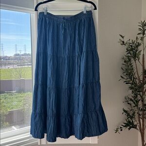 12 - Alfred Dunner Tiered Denim Midi Skirt
